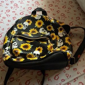Sunflower skull mini backpack